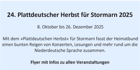 Plattdeutscher Herbst 2025